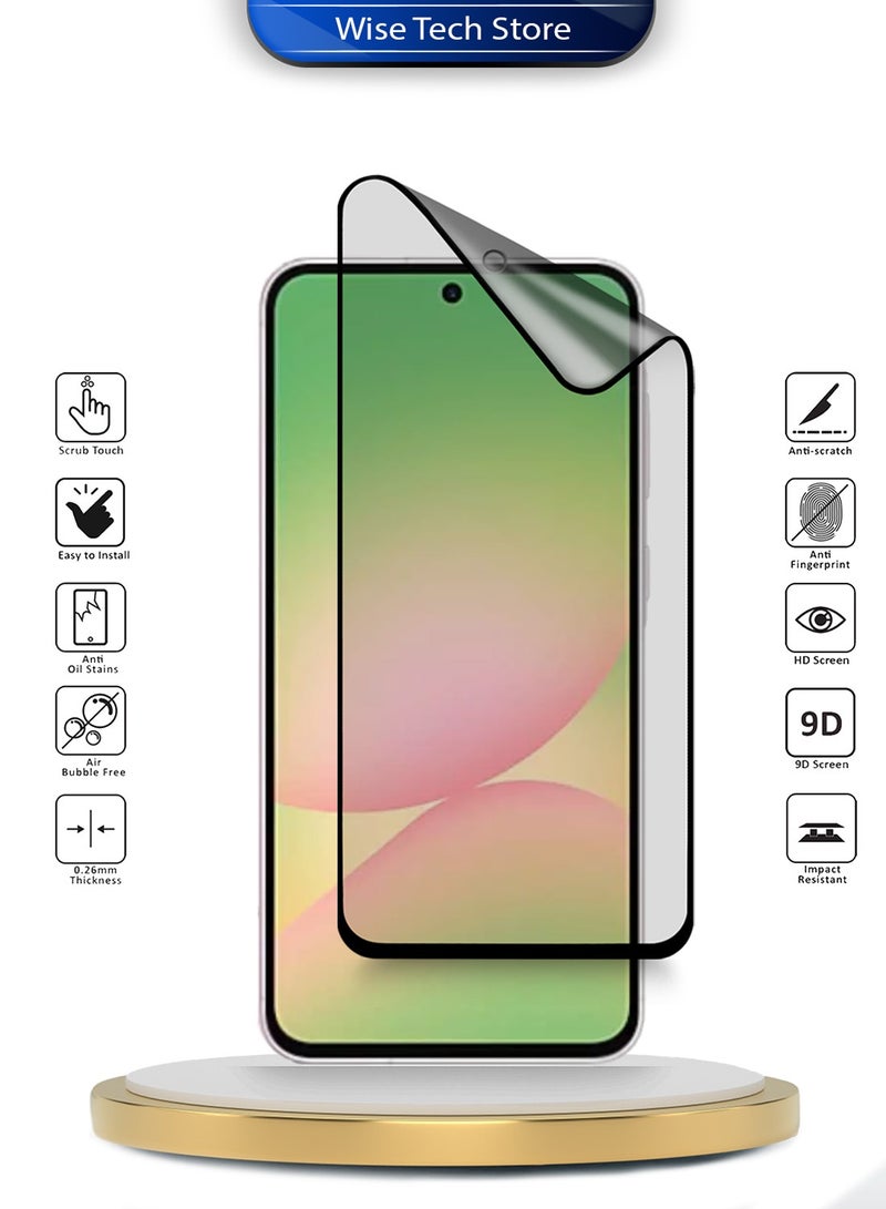 Wtech Samsung Galaxy A57 5G 2026 Premium Nano Ceramic Full Glue Full Cover Matte Flexible Screen Protector (MSCNMN) - Clear/Black - Image 2